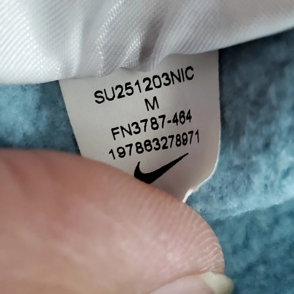 Nike Men Activewear Pants M Blue Embroidered Joggers Club Fleece